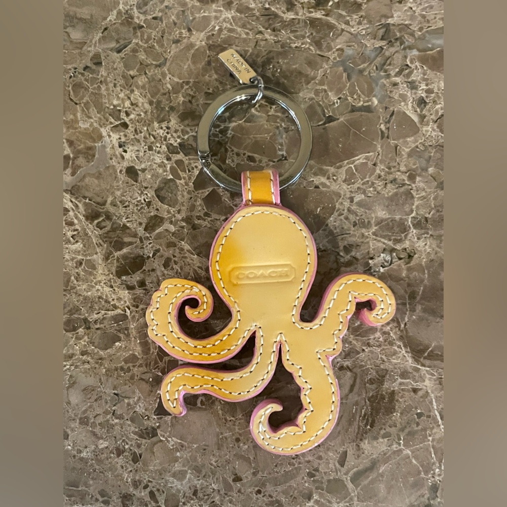 COACH Octopus Patent Leather Keychain Bag Charm - Picture 7 of 12